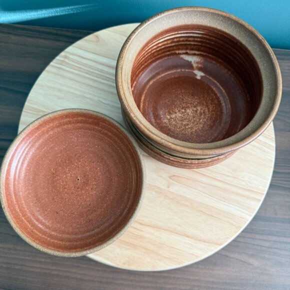 Vintage 93 Jeff Dietrich Log House Pottery Handmade Rustic Brown Ceramic Lidded - Picture 7 of 10